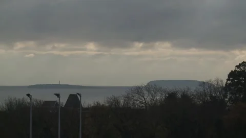 Ext Day Penarth - Flat Holm and Steep Holm islands 03 - time lapse Stock Footage 330410168