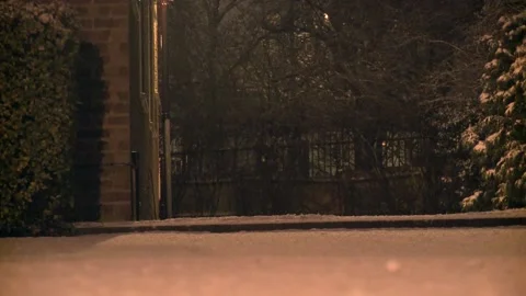 Ext Night Snow - shadow passes Stock Footage 169998596
