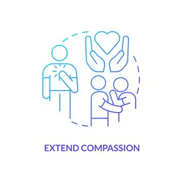 Extend compassion blue gradient concept icon Stockillustratie