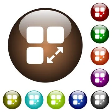 Extend component color glass buttons Stock Illustration