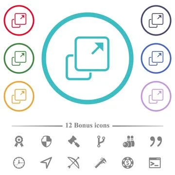 Extend element flat color icons in circle shape outlines Stock Illustration