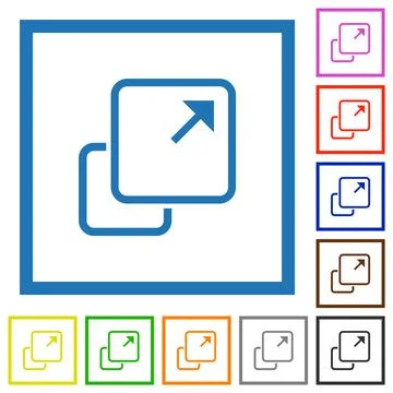 Extend element flat framed icons Illustrazione stock