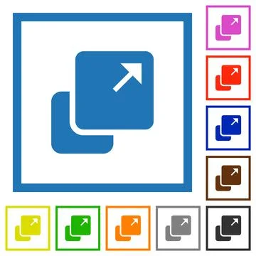 Extend element flat framed icons Illustrazione stock