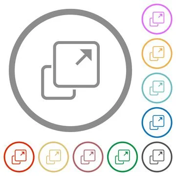 Extend element outline flat icons with outlines Illustrazione stock