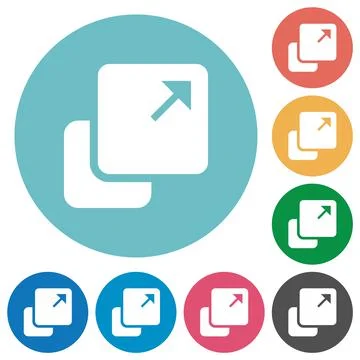 Extend element solid flat round icons Stock Illustration