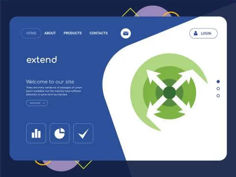 Extend Landing page website template design Free Stock Illustration