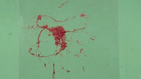 Extended Blood Spray Sequence Atmospheric Layer On Green Background Stock Footage 340201433