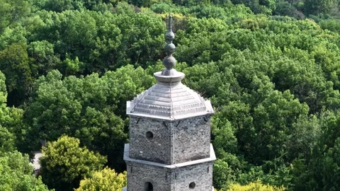Extended Drone Orbit of Wenfeng Pagoda Tower D-Log Stock-Footage 343089936