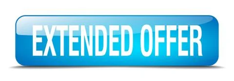 Extended offer blue square 3d realistic isolated web button Stock Illustration