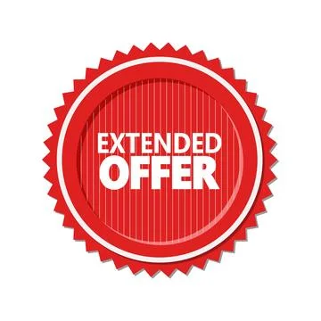 Extended offer red label Stock Illustration