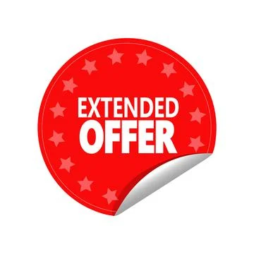 Extended offer red sticker Stock Illustration