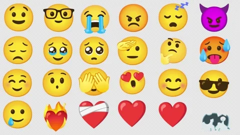 Extended Pack of All Time Favorite Animated Emoji on Transparent Background 库存影片 263303630