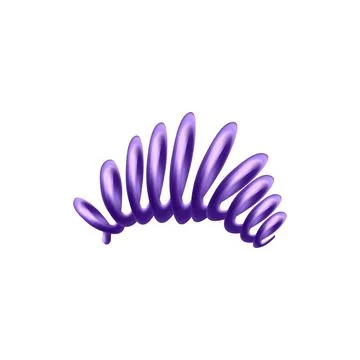 Extended plastic or rubber spring 3D vector object. Purple rubber spiral wire Stock Illustration