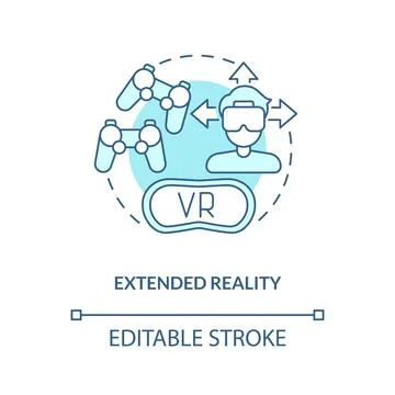 Extended reality turquoise concept icon イラスト素材