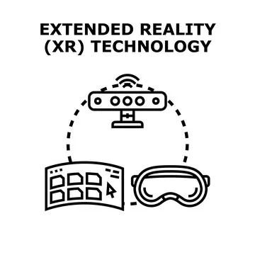 Extended reality - xr - technology concept illustration Stock Illustration