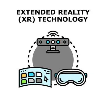 Extended reality - xr - technology concept illustration イラスト素材