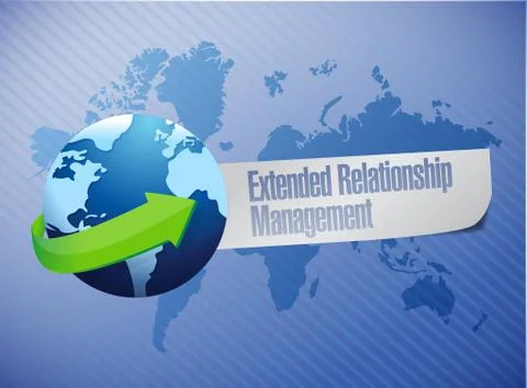 Extended relationship management globe concept Illustrazione stock