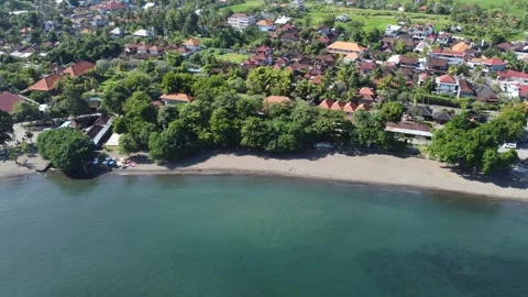 Extended slow coastline move Stock Footage 329944469