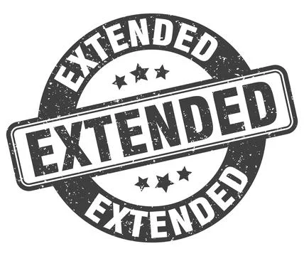 Extended stamp. extended label. round grunge sign Stock Illustration