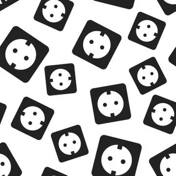 Extension cord seamless pattern background. Business flat vector illustration Illustration