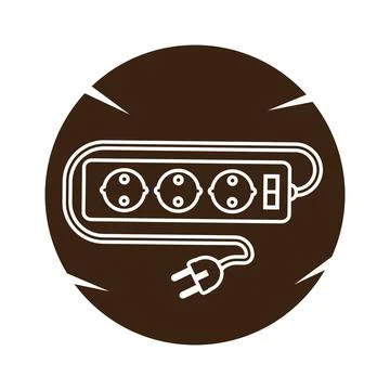 Extension cord simple vector icon Stock Illustration