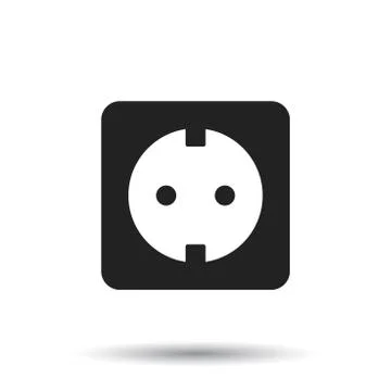 Extension cord vector icon. Electric power socket flat illustration on white  Stock Illustration