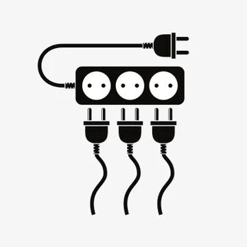 Extension cord - vector illustration. Illustrazione stock