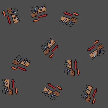 Extension earthquake disaster vector seamless pattern Stock Illustration