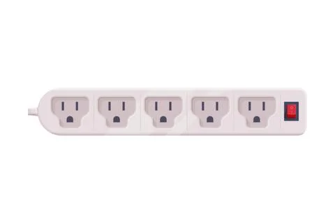 Extension Socket with Power Cord as Electric Current Equipment with Port Stock Illustration