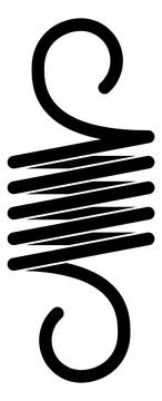 Extension spring with hooks. Metal coil helix icon Stock Illustration