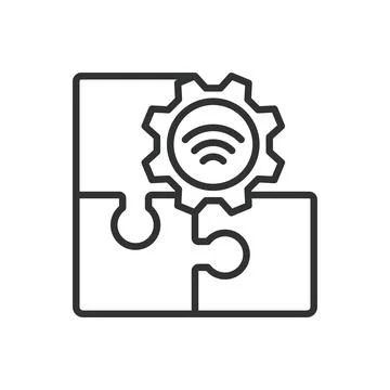Extensions, icon in line design. Extensions, add-ons, plugins, software Stock Illustration
