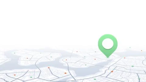 Extensive city scheme featuring points of interest. Abstract navigation plan of Stock Illustration
