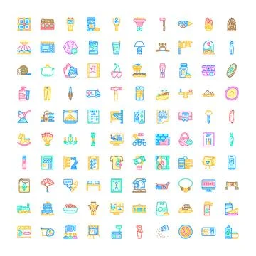 Extensive collection of everyday objects and icons Stock Illustration