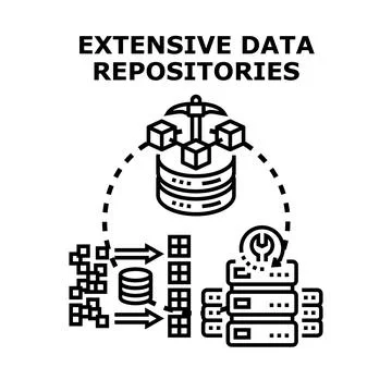 Extensive data repositories storing information processing イラスト素材