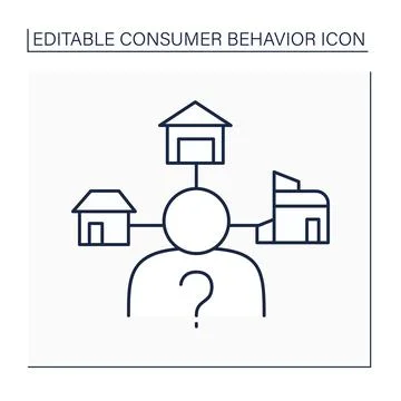 Extensive decision-making line icon Illustrazione stock