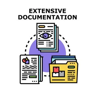 Extensive documentation process for business data analysis 库存插图
