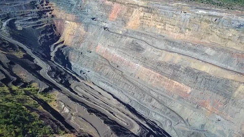 Extensive Multi-Level Industrial Mine Workings. Stock Footage 316175111