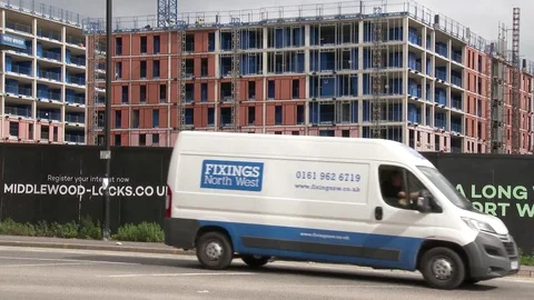 Extensive New Build Construction Site Stock Footage 79670284