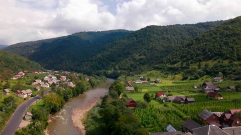 Extensive Panoramic View From Top Of Mountain On Grass Of Beautiful Landscape Stock Footage 167838633