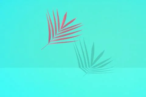 Extensive plants with two-tone background. Background with painted palms leaves. Stock Photos