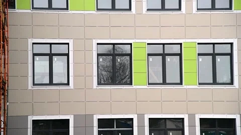 Extensive scaffolding providing platforms for work in progress during repai.. Stock-Footage 254338500