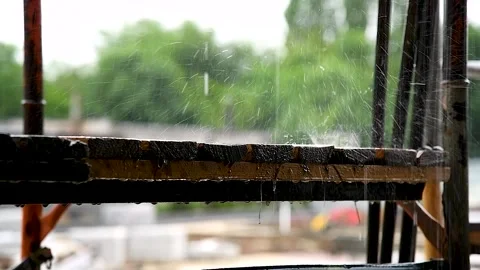 Extensive scaffolding providing platforms for work in progress during repai.. Stock Footage 254338507