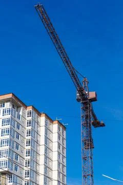 Extensive scaffolding providing platforms for work in progress on a new apart Stock Photos