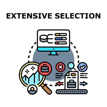 Extensive selection process and candidate evaluation concept 库存插图