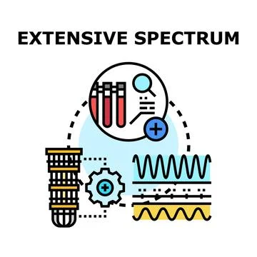 Extensive spectrum concept for medical analyzing and research Stock Illustration