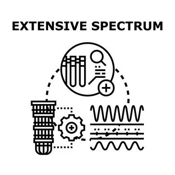 Extensive spectrum concept for medical analyzing and research Stock Illustration
