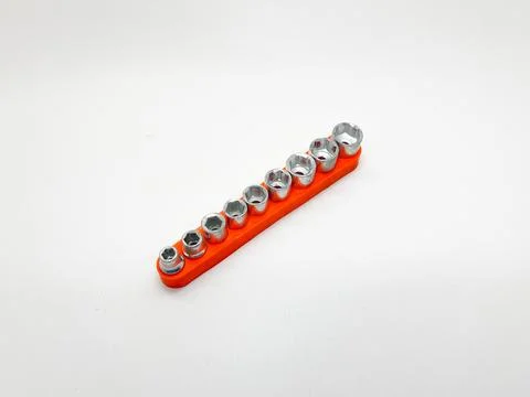 An extensive variety of highquality socket wrenches featured on an efficient Foto stock