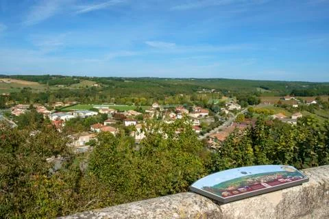 Extensive views over the town below and countryside around historic Tournon d Stock Photos