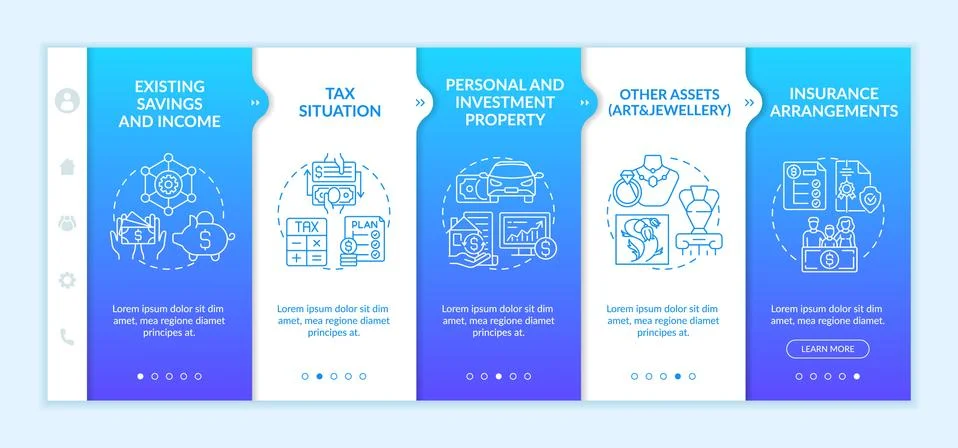 Extensive wealth plan elements onboarding vector template 스톡 일러스트