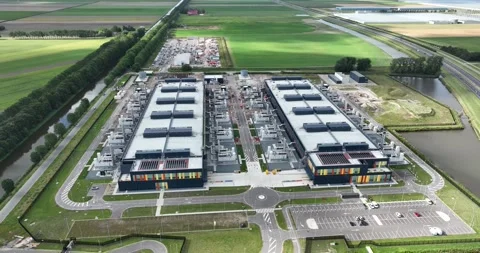 Exterioir of data center building. Redundant build up. Video stock 283379974